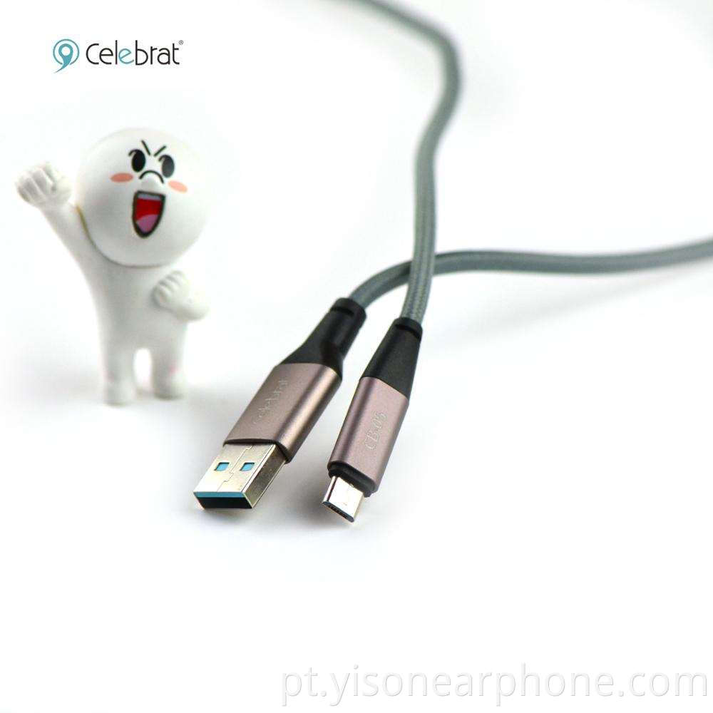 Cabo de Dados de Carregamento CB-05M Cabo de Dados de Super Velocidade Cabo de Dados USB de alta qualidade Preto